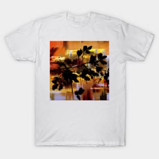 Black Leaf Abstract T-Shirt